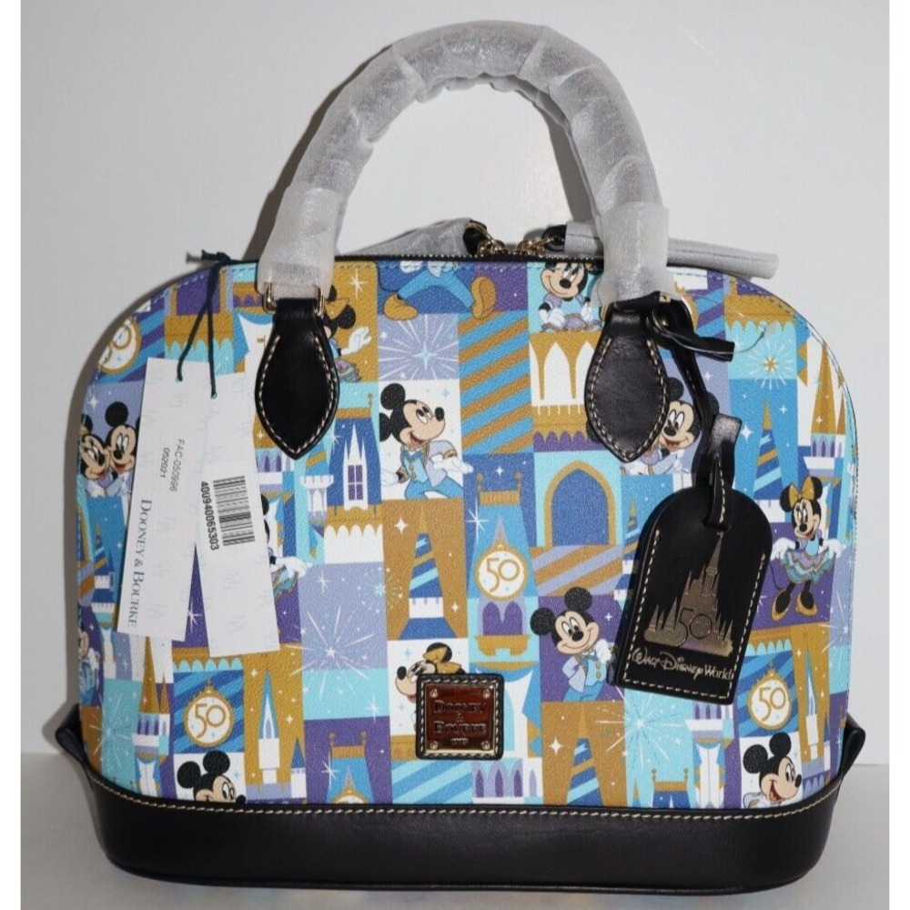 NEW Disney Parks DOONEY BOURKE WDW 50th Anniversary Mickey Minnie Satchel Purse!